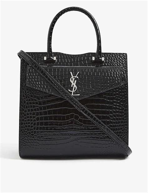 croc embossed ysl bag|crocodile embossed tote bag.